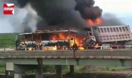 交通爆料视频大车着火,紧急救援行动展开